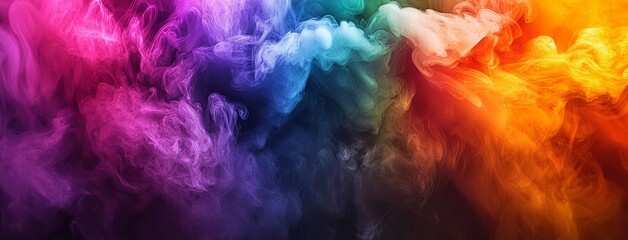 Fototapeta premium An artistic display of vibrant smoke billowing into the dark.