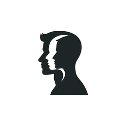 silhouette of woman head