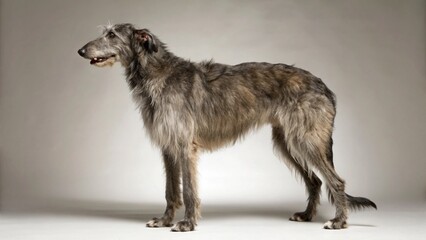 Scottish Deerhound in full view on studio background
