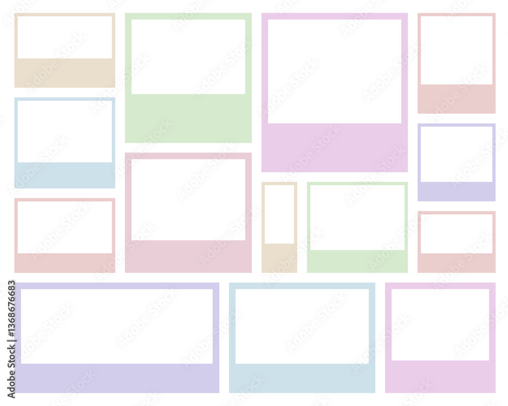 Aufkleber simple photo album polaroid set background