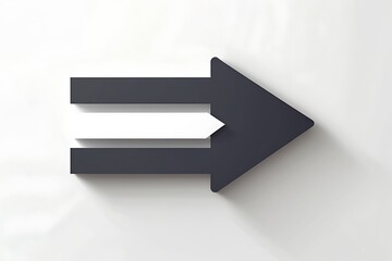 A powerful arrow symbolizing progress and forward momentum, a journey towards success with a dark grey and white design on a light background.