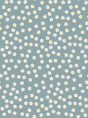 Seamless pattern with simple white flowers.