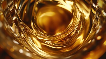 Golden Whisky Swirling in a Glass Against an Elegant Background  