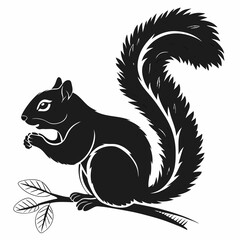 squirrel black silhouette icon vector