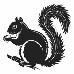 squirrel black silhouette icon vector
