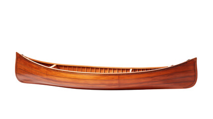 Isolated wooden canoe boat vintage style for river lake adventure and outdoor recreation sport hobby transparent backgroundisolated on transparent background	