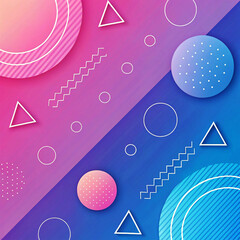 Abstract Geometric Background with Gradient Colors and Shapes