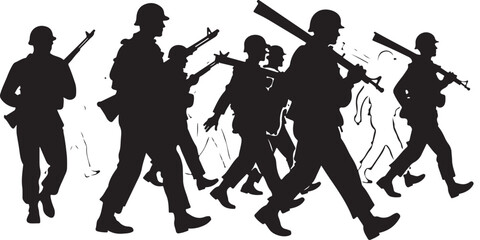 american  Military Silhouettes Vector Bundle