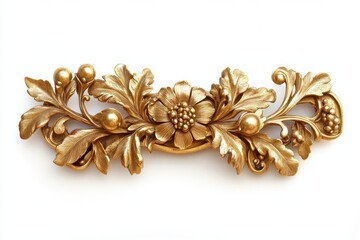 Fototapeta premium Vintage golden rectangle frame adds classic charm to any photo, set against a white background