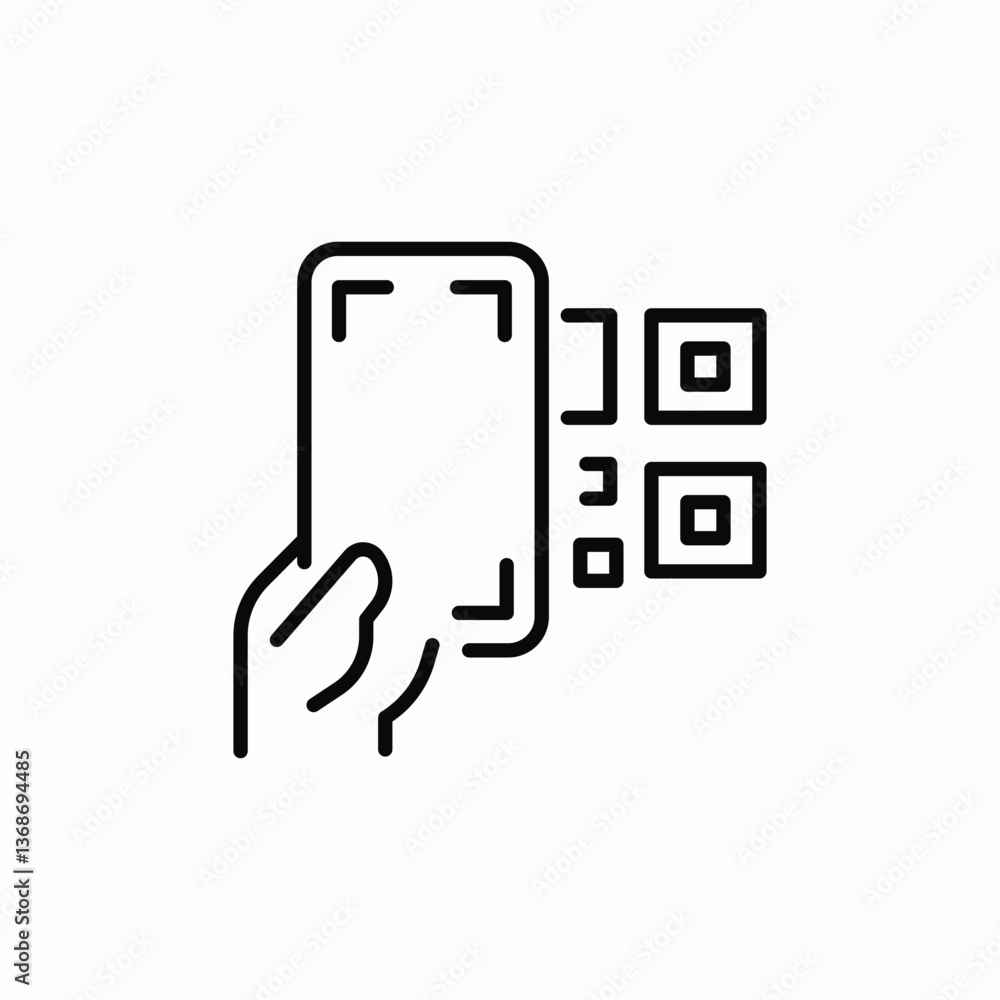 Wall mural code scan icon sign vector