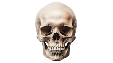 Anatomical human skull illustration for medical study and halloween decoration theme design use transparent backgroundisolated on transparent background	