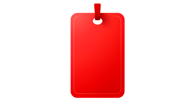 Red price tag mockup isolated on black background for product promotion and sale advertising transparent backgroundisolated on transparent background	