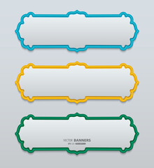 Set of Islamic gold and green banner