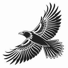 Vector silhouettes set of birds at tree branches  and isolated background.