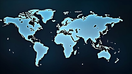 Naklejka premium Flat Double Exposure Global World Map for Business Financial Trading Background
