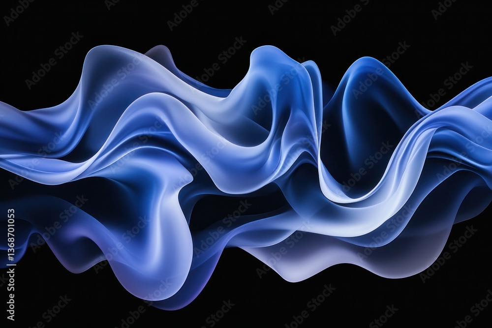 Poster a smooth, flowing abstract gradient in various shades of blue, with soft transitions from dark to li