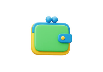 3D Colorful wallet with button