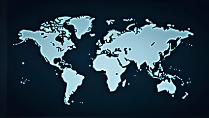 Fototapeta premium Double exposure global world map on business financial stock market trading background. concept as Double exposure of a global world map layered on a business financial and stock market trading backgr