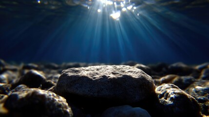 Underwater Sunlight on Rocks
