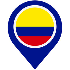 Discover the vibrant spirit of Colombia, a land of passion and pride, depicted in a bold, circular map marker design featuring the nation's iconic flag colors.