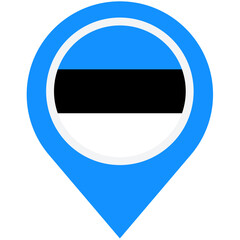Discovering Estonia: A vibrant blue map marker proudly displays the Estonian flag, symbolizing a journey to this beautiful Baltic nation.
