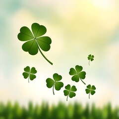 clover ascending in golden radiance for use in tranquil or lucky charm themed designs