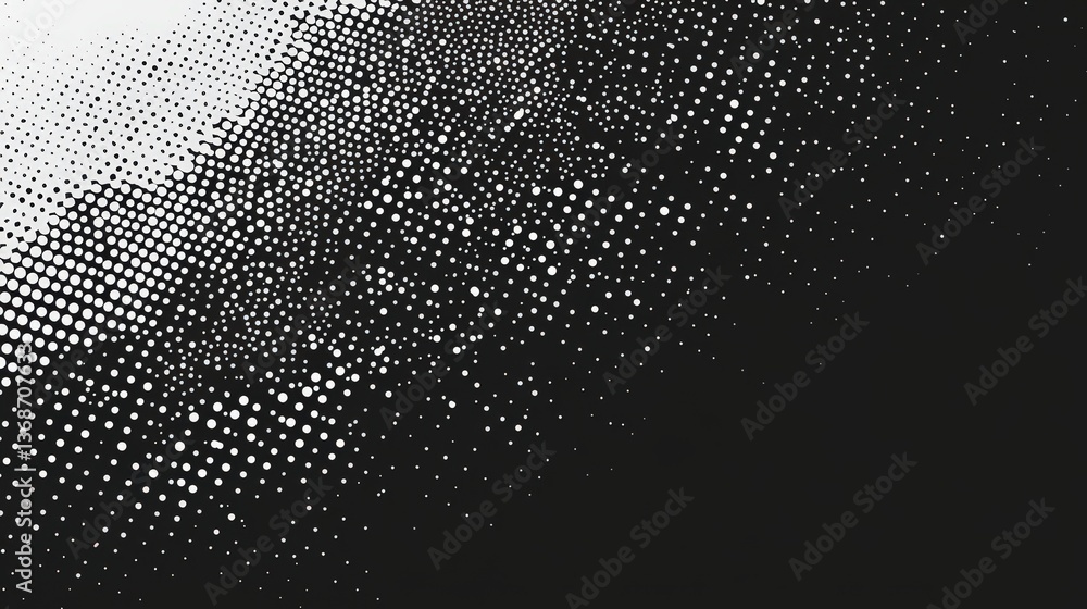 Aufkleber An intricate pattern of dots creates a gradient effect transitioning from white to black, capturing attention with its modern and abstract style in a creative setting