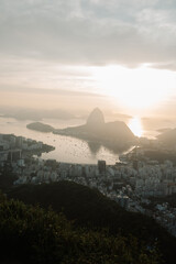 Marvelous City, Rio de Janeiro. Morning in Rio de Janeiro with a view of Sugarloaf Mountain, the beach and buildings.