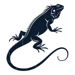 Iguana silhouette icon vector