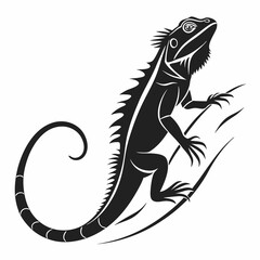 Iguana silhouette icon vector