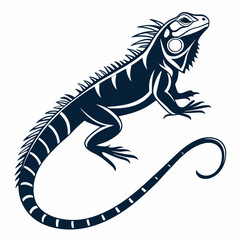 Iguana silhouette icon vector