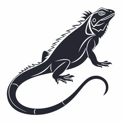 Iguana silhouette icon vector