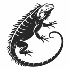 Iguana silhouette icon vector