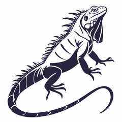 Iguana silhouette icon vector