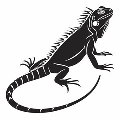 Iguana silhouette icon vector