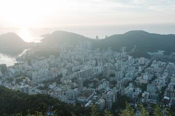 Marvelous City, Rio de Janeiro. Morning in Rio de Janeiro with a view of Sugarloaf Mountain, the beach and buildings.