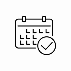 Completed Task Calendar Icon Vector Sign
