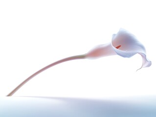 Obraz premium A single elegant white flower reaching with graceful form and detail