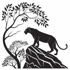 Jaguar silhouette icon vector