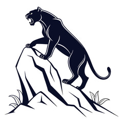Jaguar silhouette icon vector