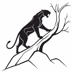 Jaguar silhouette icon vector