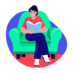 A flat style illustration of a self learner