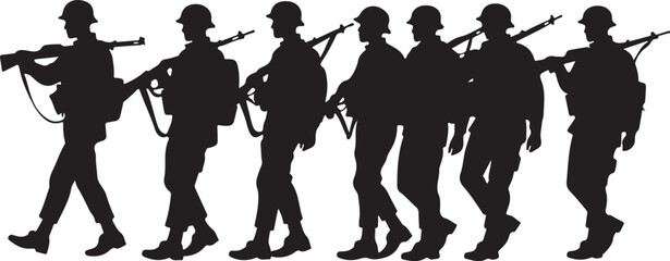 american  Military Silhouettes Vector Bundle