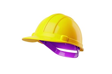 Fototapeta premium Yellow construction hard hat isolated on white background
