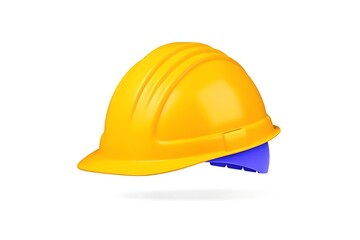 Yellow construction hard hat isolated on white background