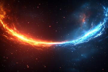 Fototapeta premium Cosmic Fire & Ice Encounter