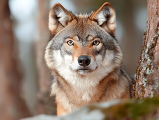 Fototapeta premium Wolf in Forest Portrait