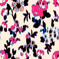 Creative doodle art pattern with different shapes and textures. abstract seamless fabric and digital print pattern. geometric print pattern for textile design and fabrics.