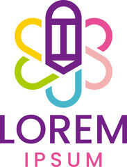 Abstract Colorful Pencil Color Logo Template