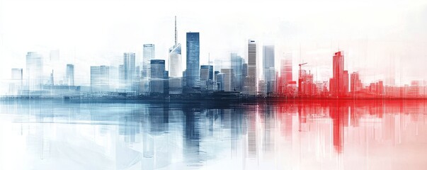 Obraz premium Vivid representation of a cityscape in abstract colors.